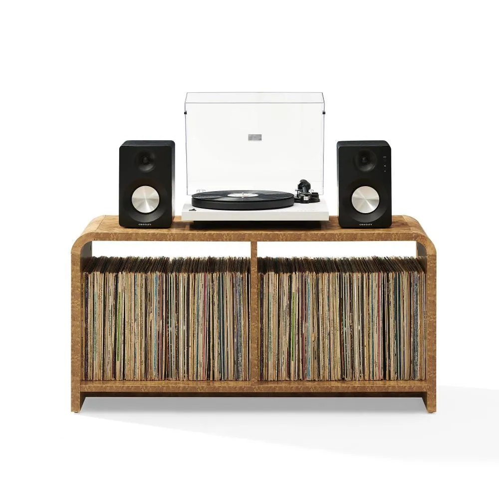 Crosley Ingrid skivspelarstativ vinylförvaring lönn
