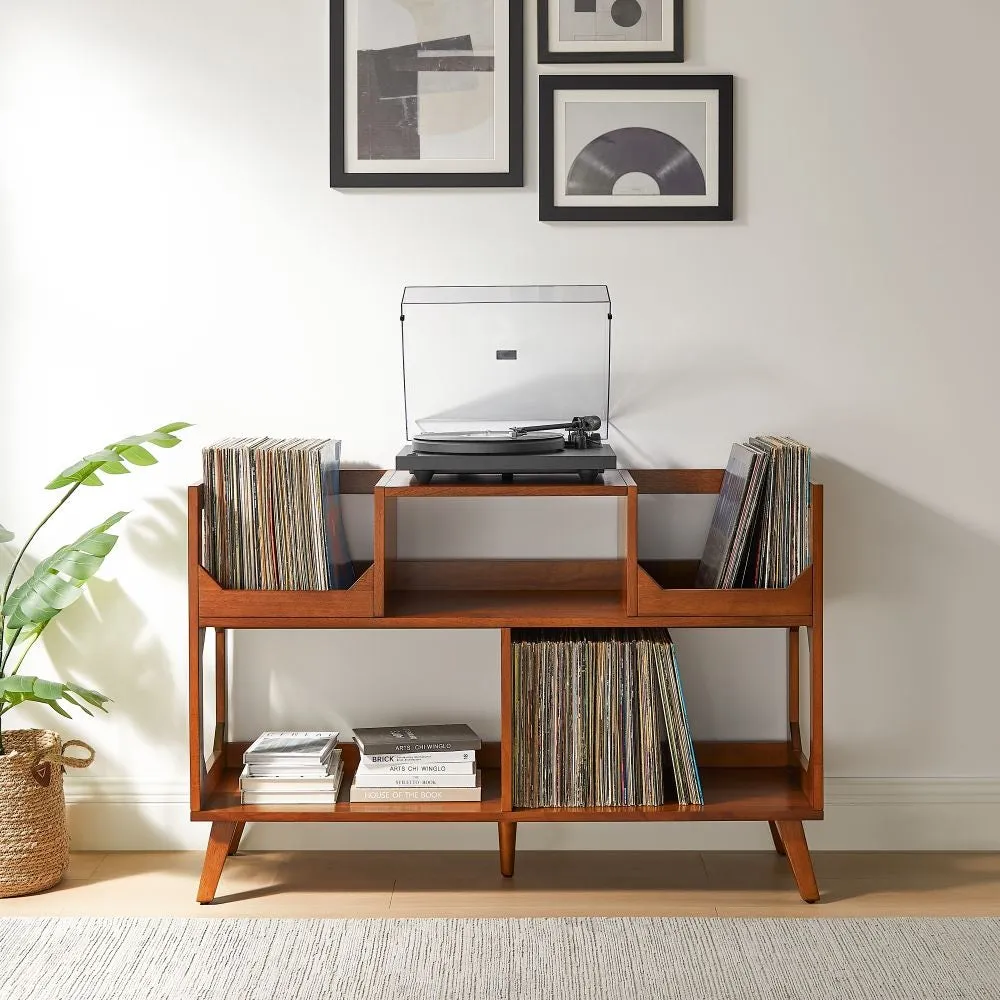 Crosley Asheville Large vinylskåp valnöt