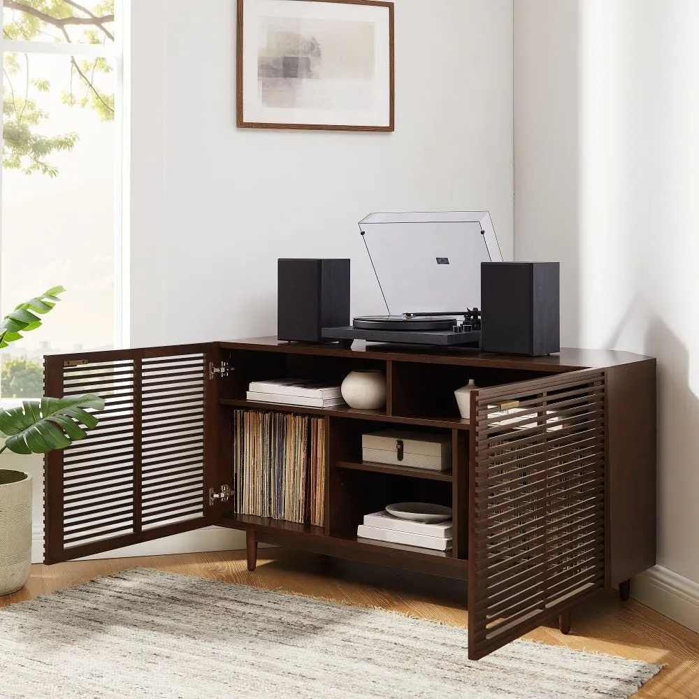 Crosley Cameron hörnskåp för vinyl brun
