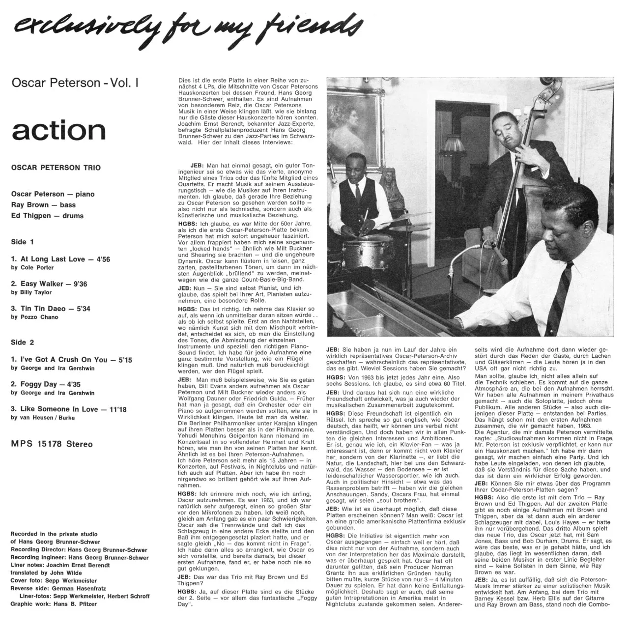 Revox Action Oscar Peterson masterband standard master CCIR