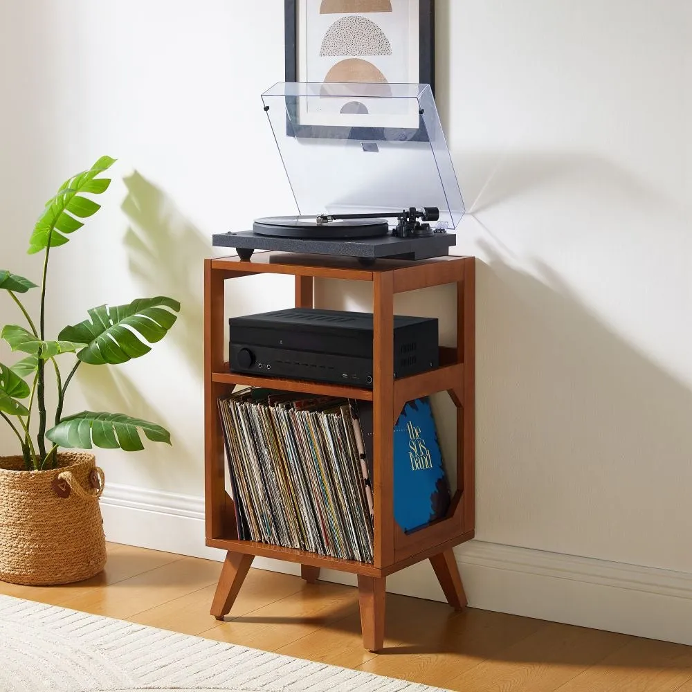 Crosley Asheville skivspelarstativ valnöt trä