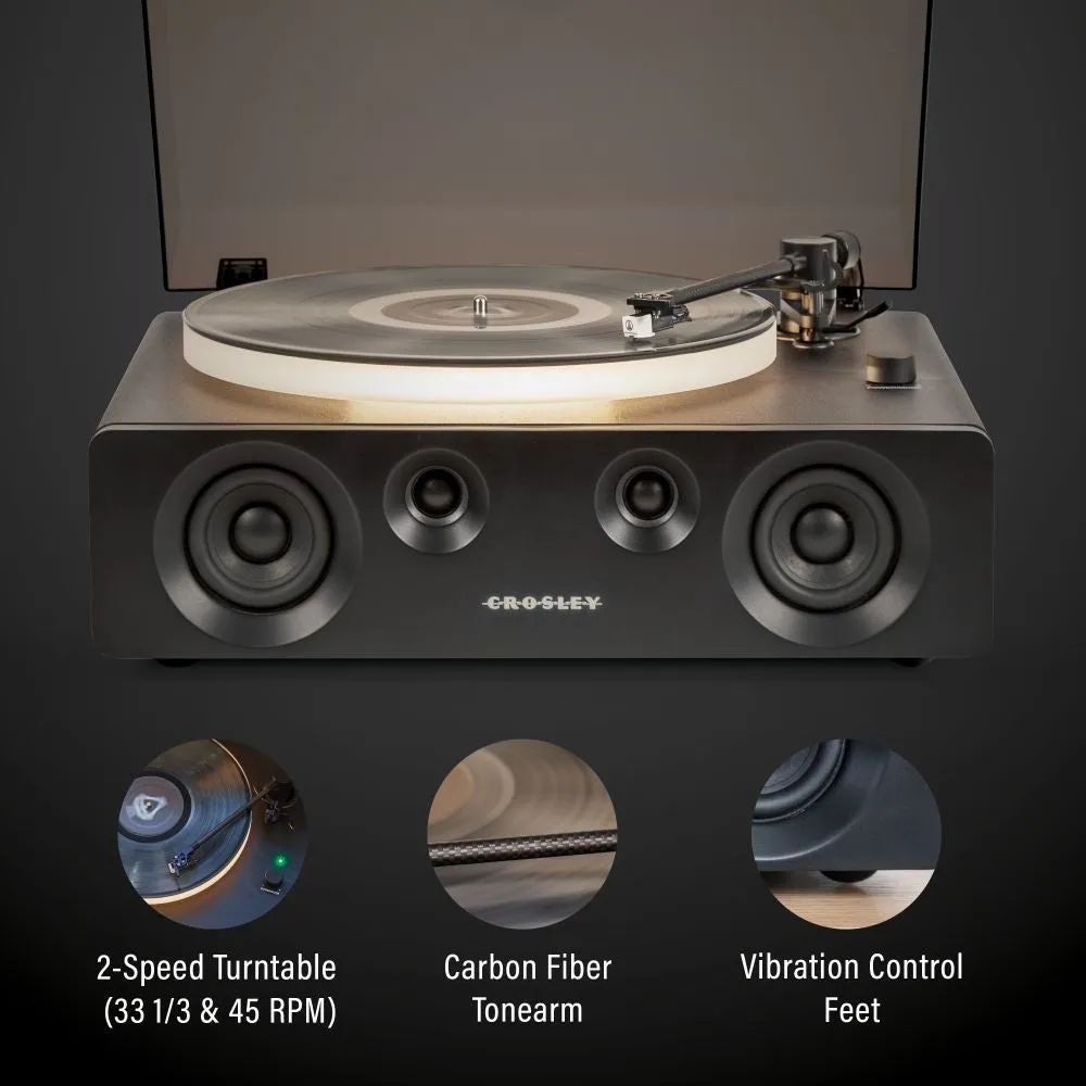 Crosley Luminate skivspelare svart remdrift 33 varv