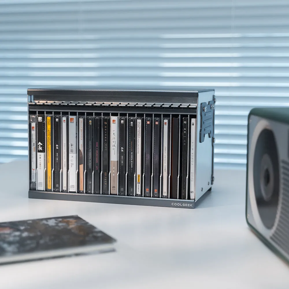 CoolGeek CD Archive Case cd-förvaring 20 skivor aluminium