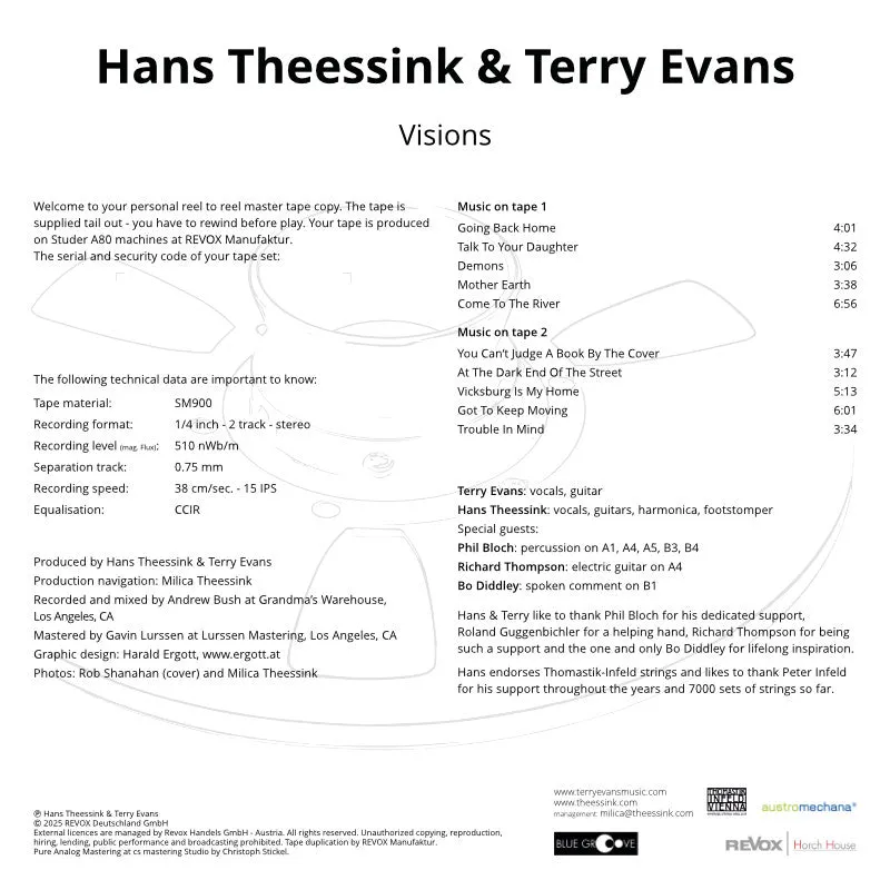 Revox Theessink Evans Visions masterband 1/4 tum
