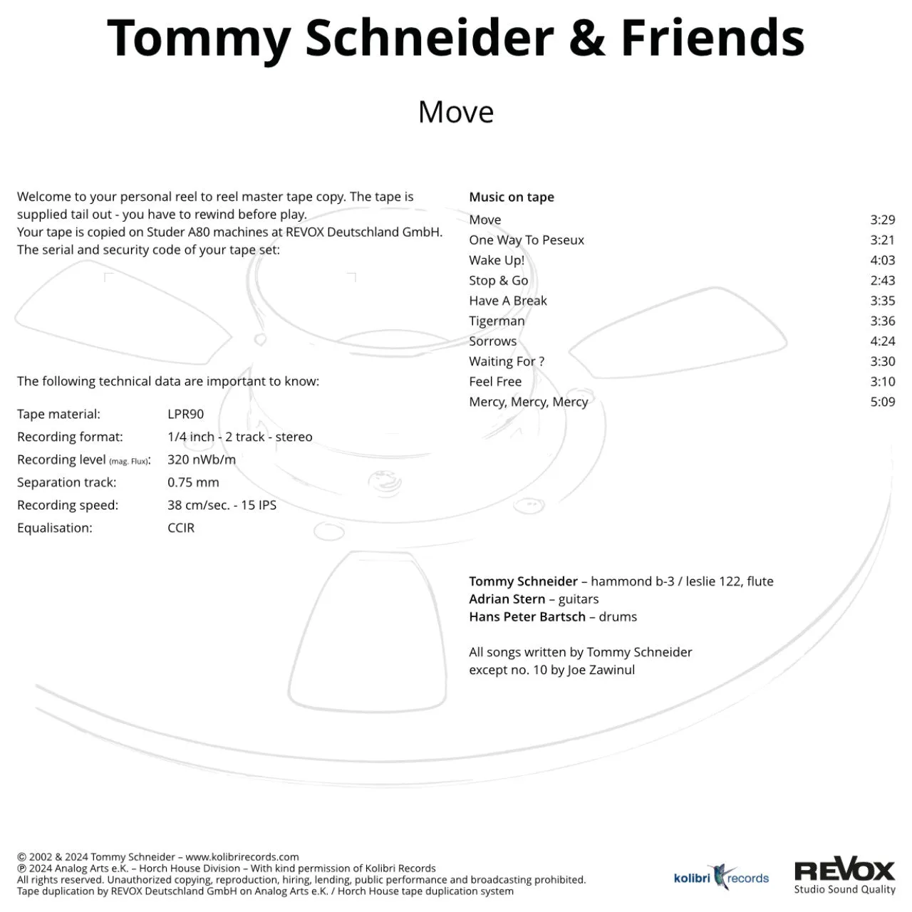 Revox Tommy Schneider Move masterband Standard