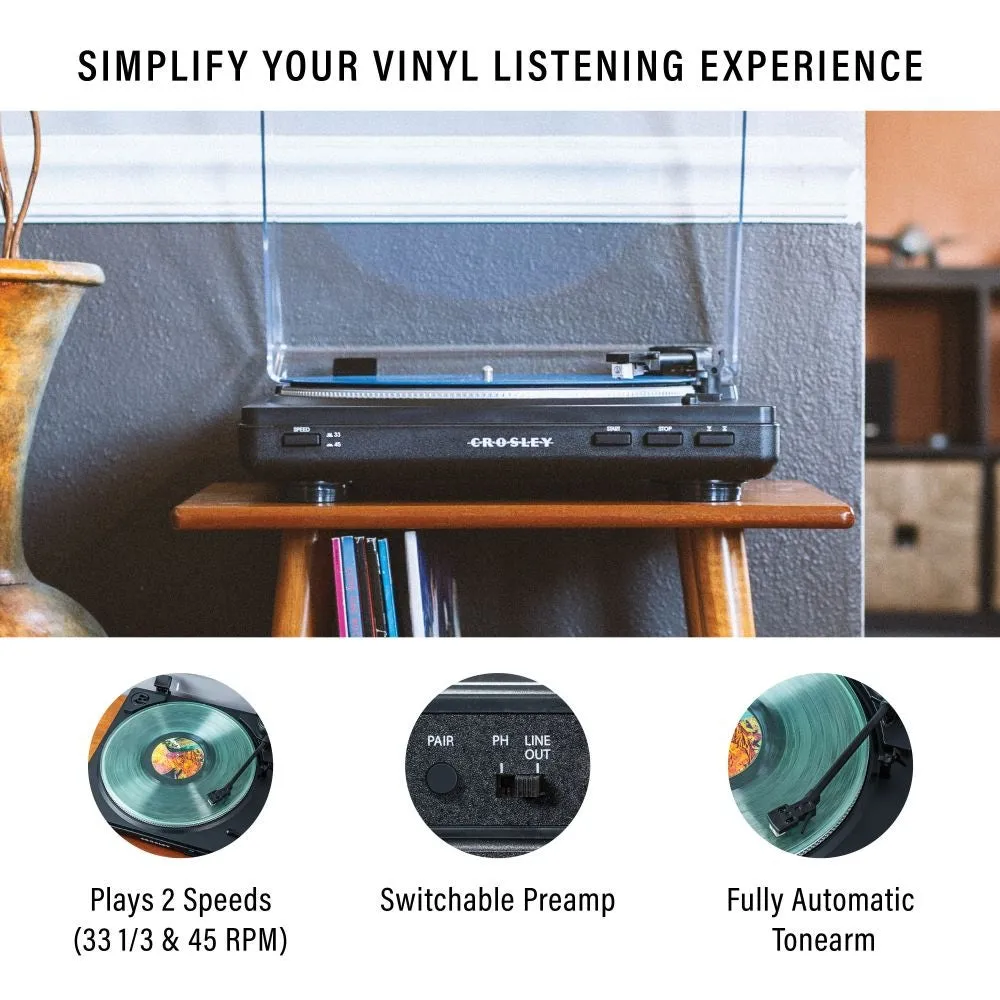 Crosley T400 skivspelare automatisk vit Bluetooth RIAA