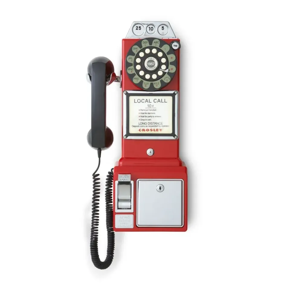 Crosley 1950s Payphone retro telefon sparbössa