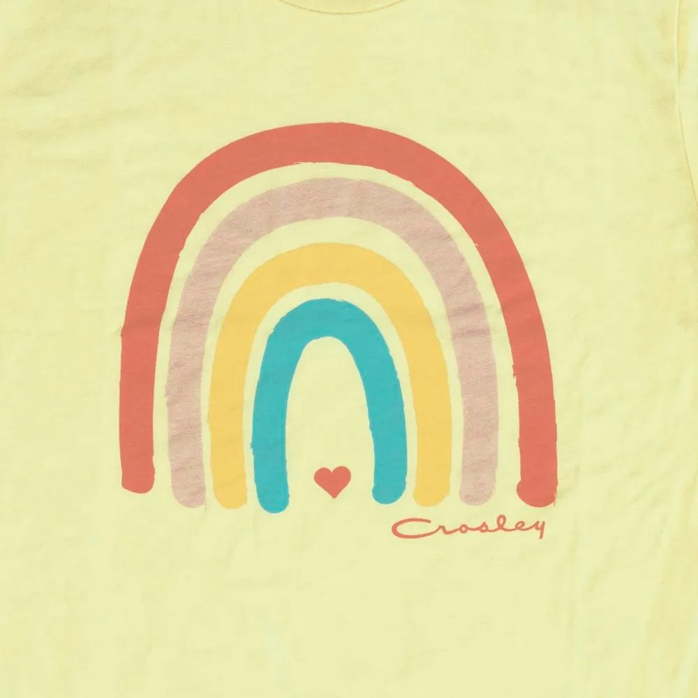 Crosley Rainbow t-shirt gul M mjuk bomull
