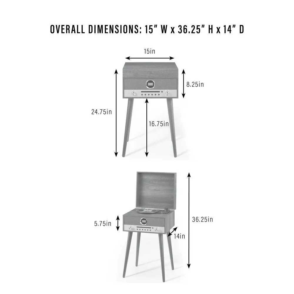 Crosley Nash 7-i-1 skivspelare valnöt multimedia