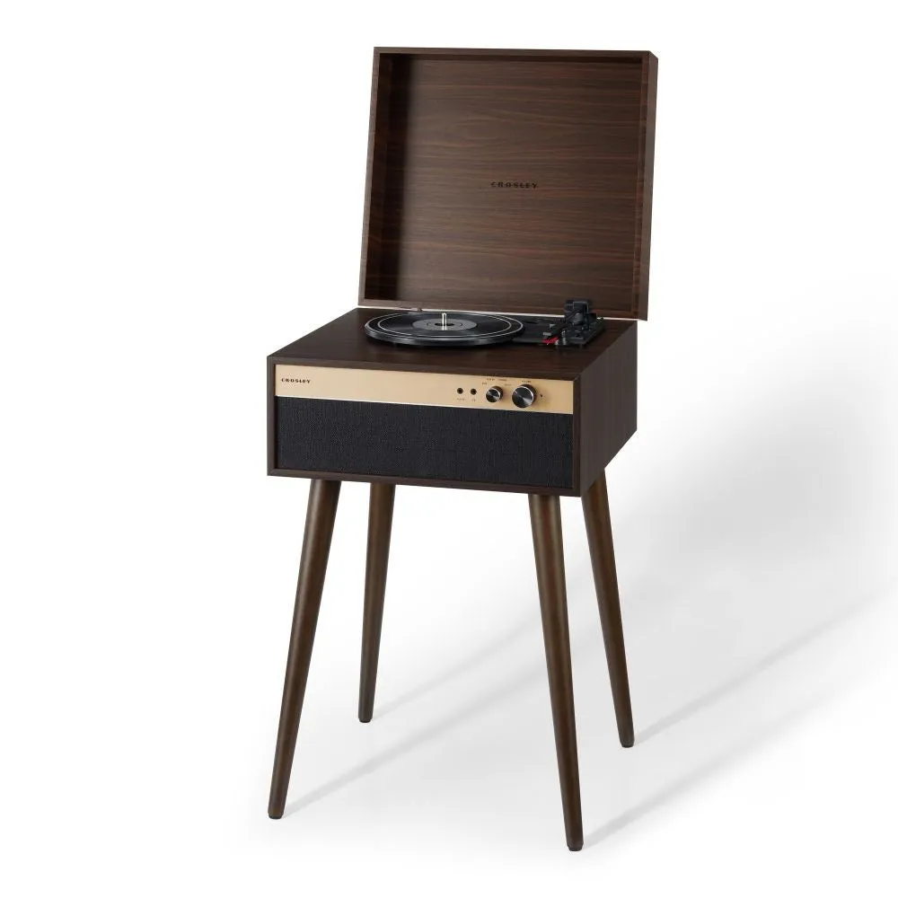 Crosley Jasper skivspelare med högtalare valnöt