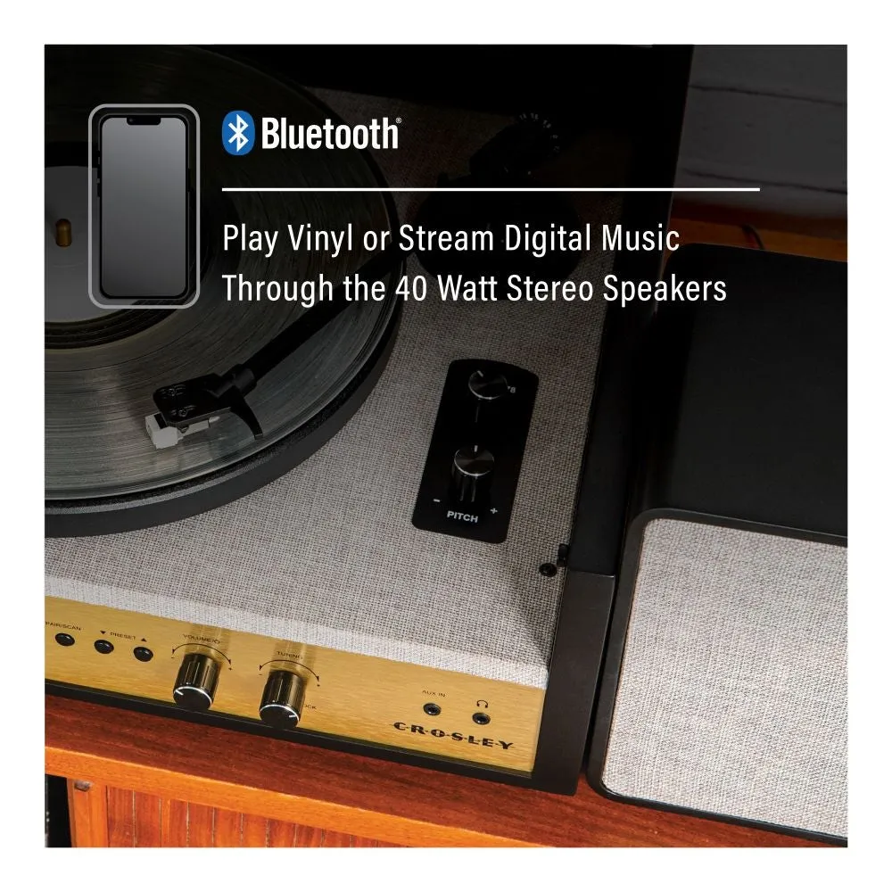 Crosley Coda CR7017B-BK skivspelare svart högtalare