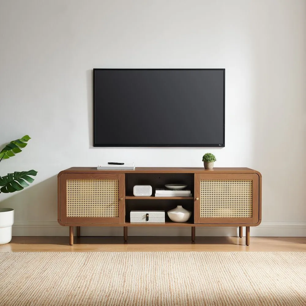 Crosley Nora skivskåp valnöt vinylförvaring skåp