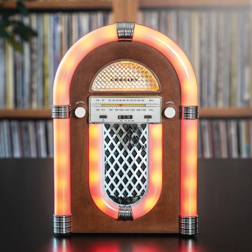 Crosley Presley bordjukebox radio valnöt bluetooth