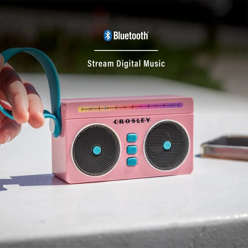 Crosley Mini Boombox bluetooth-högtalare Flamingo bärbar
