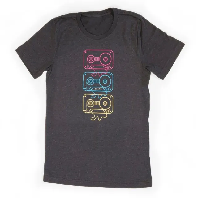 Crosley CMYK kassett t-shirt svart large tri-blend