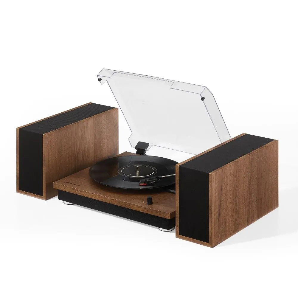 Crosley Riff skivspelare med högtalare valnöt