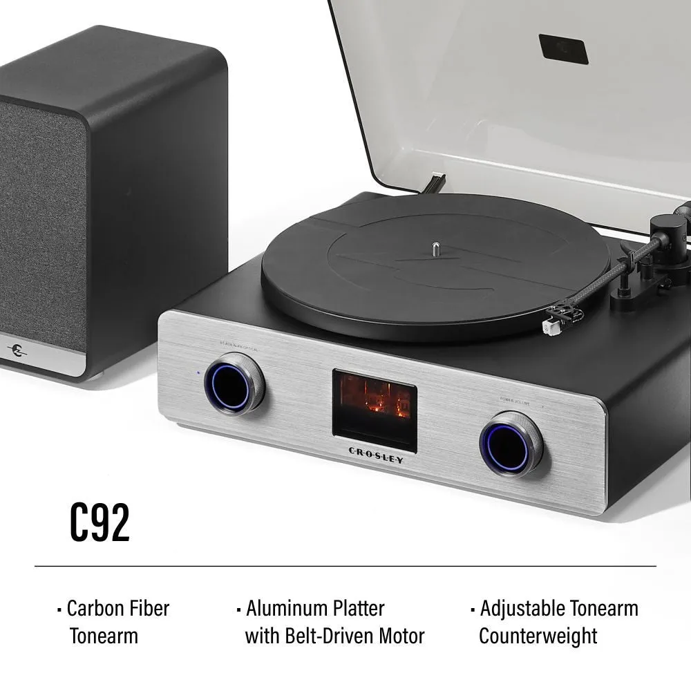 Crosley C92 skivspelare med högtalare svart