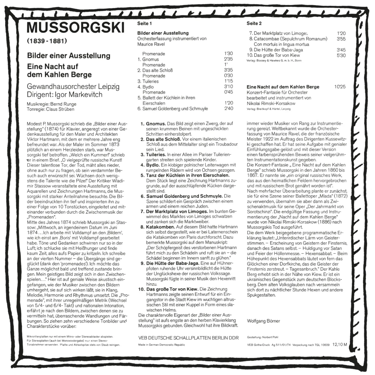 Revox Mussorgskij Tavlor Markevitch masterband 1/4 tum