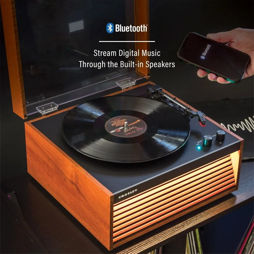 Crosley Dean skivspelare natural trä RIAA