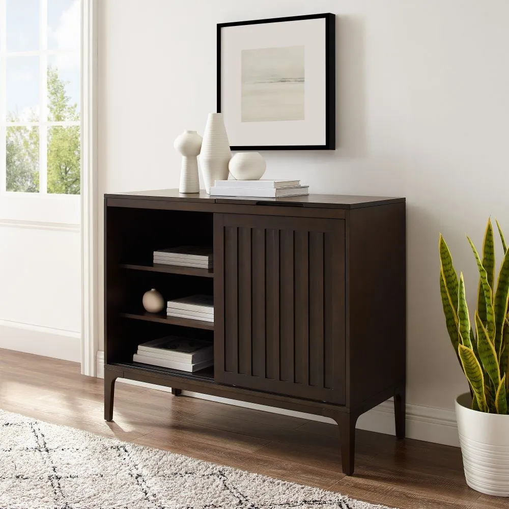 Crosley Asher Large skivspelarbänk mörkbrun vinylförvaring
