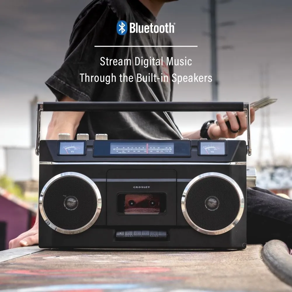 Crosley Blast boombox kassettspelare svart bärbar