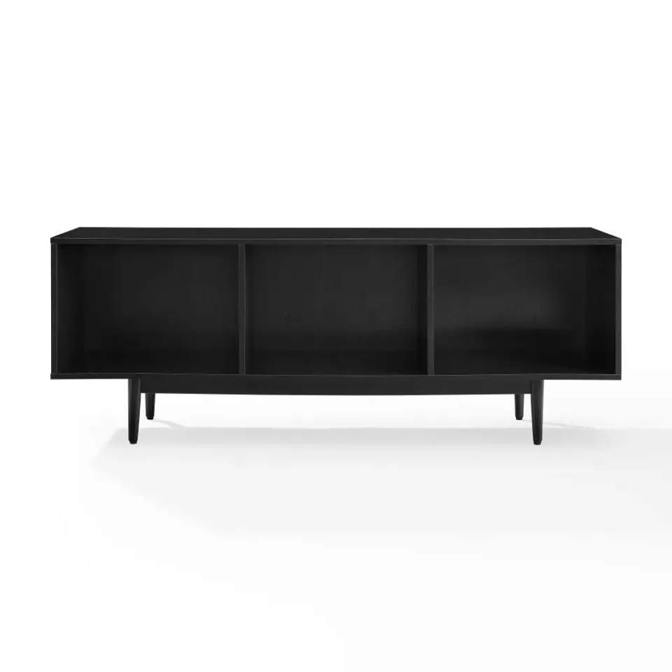 Crosley Liam skivmöbel förvaringsskåp svart vinyl
