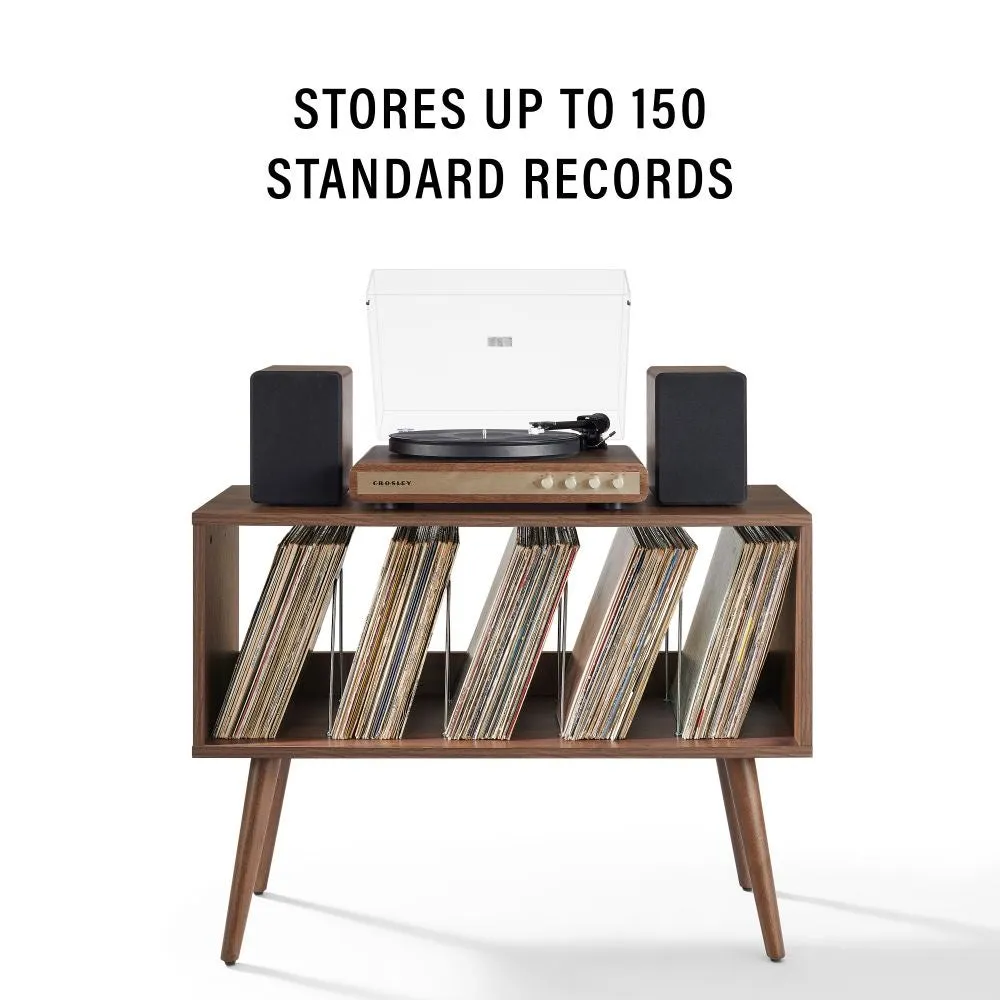 Crosley Liam Small skivspelarbänk valnöt vinylhylla