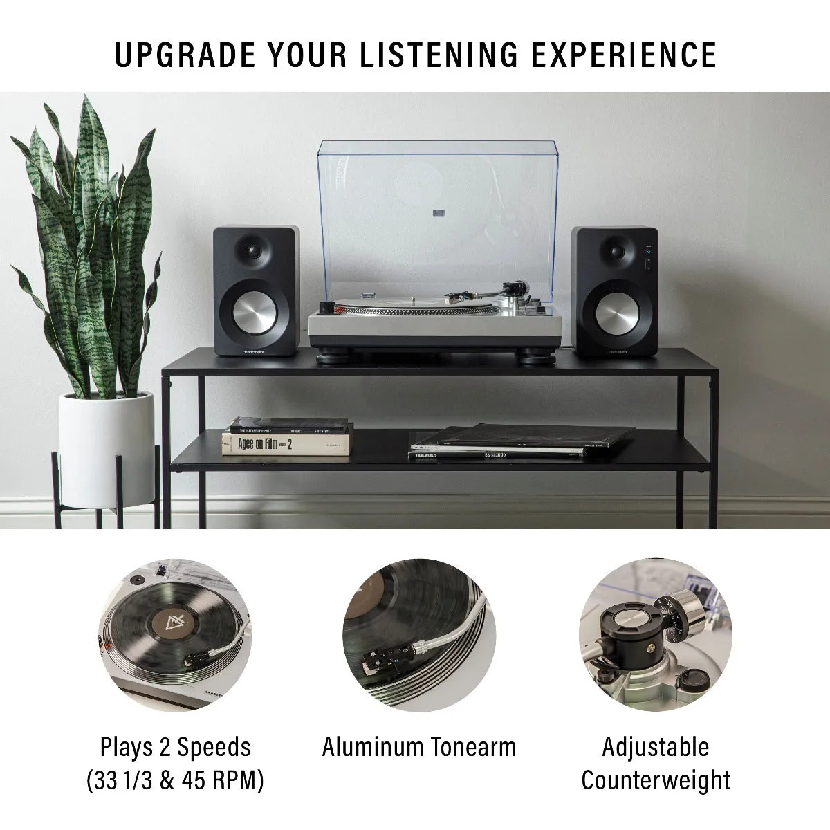 Crosley K100A skivspelare med S100 Silver bluetooth
