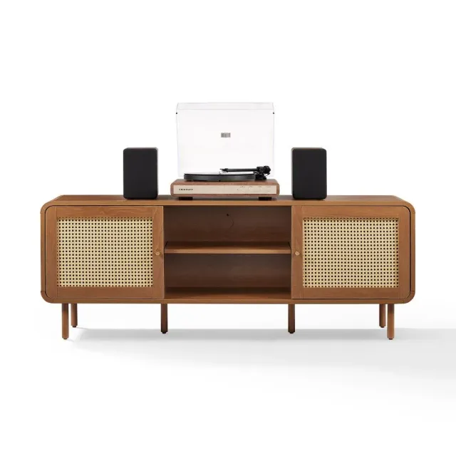 Crosley Nora skivskåp valnöt vinylförvaring skåp