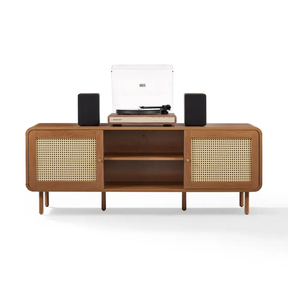 Crosley Nora skivskåp valnöt vinylförvaring skåp