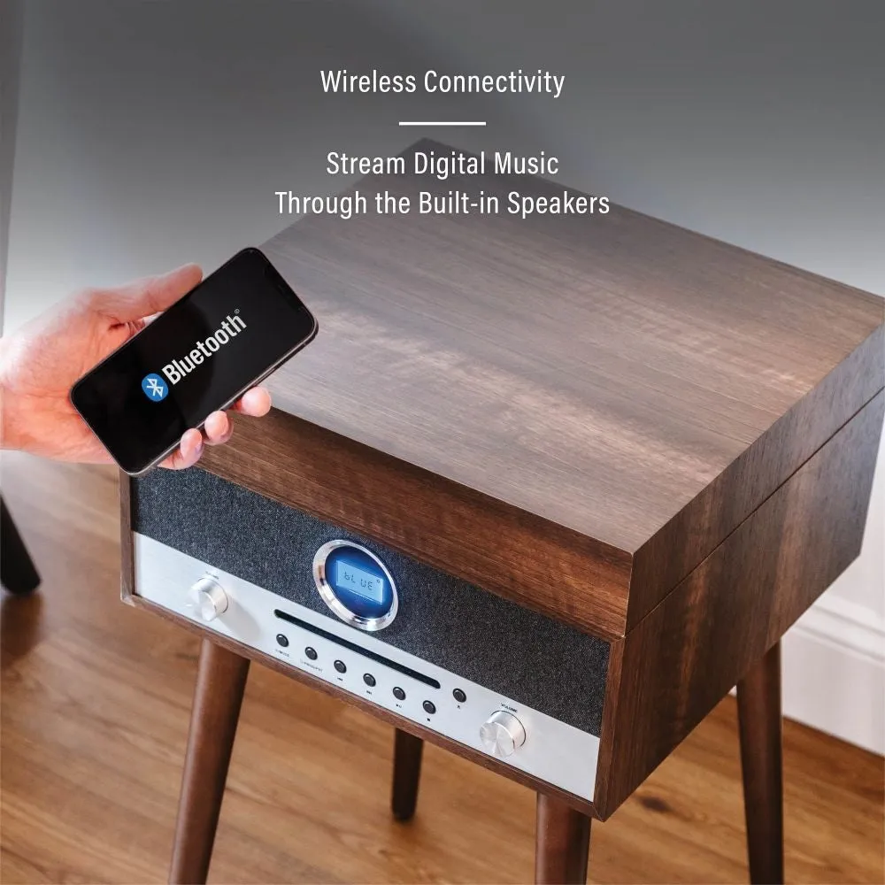 Crosley Nash 7-i-1 skivspelare valnöt multimedia