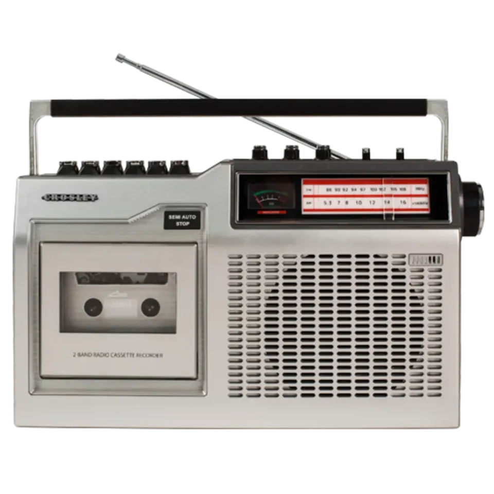 Crosley CT200 kassettspelare silver bärbar med radio