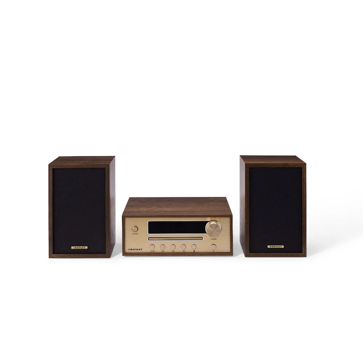 Crosley Parker CD-spelare valnöt med högtalare Bluetooth