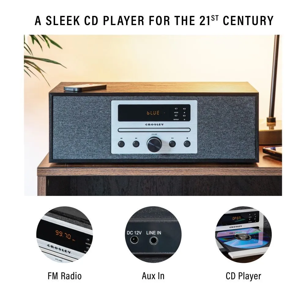 Crosley Finn Radio CD-spelare med högtalare svart Bluetooth