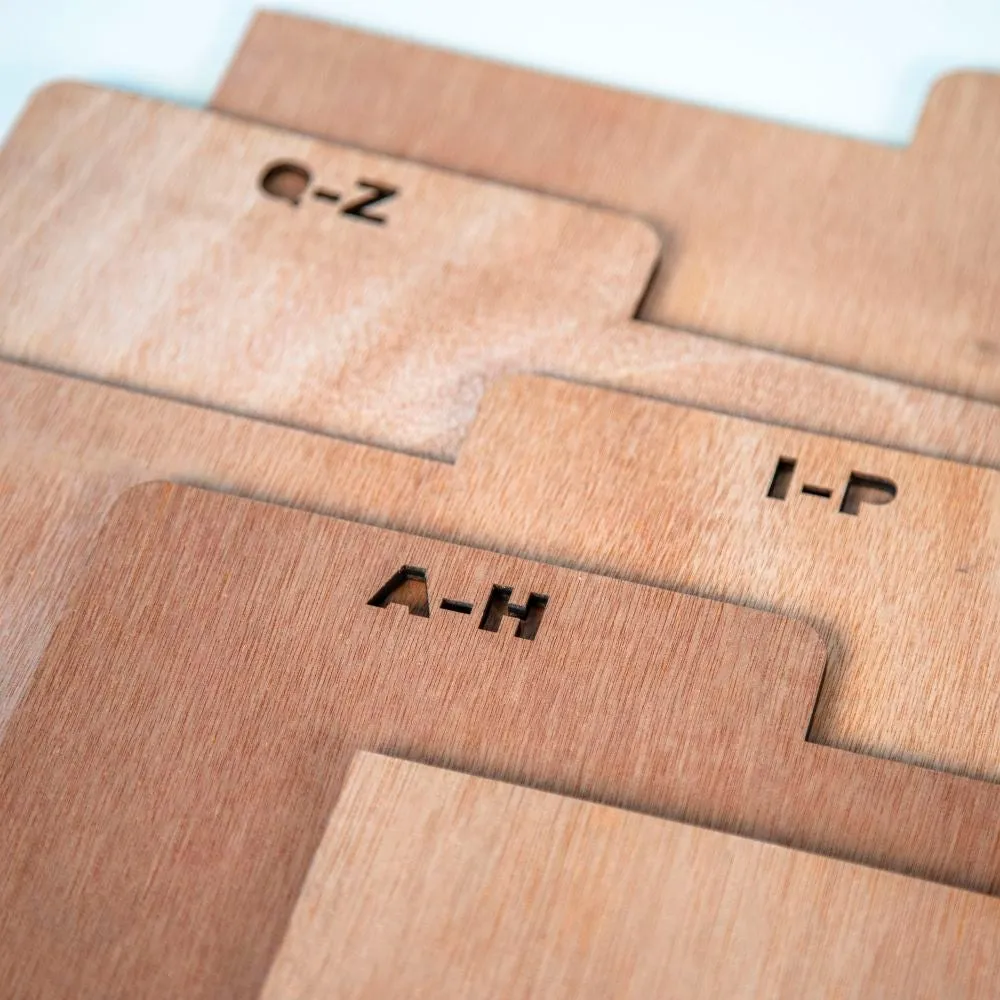 Crosley A-Z skivavdelare trä för LP natural