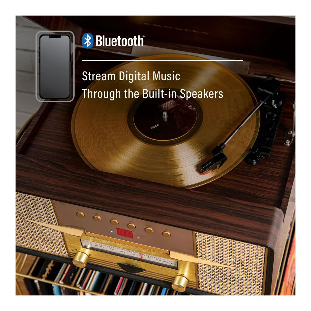 Crosley Rhapsody 7-i-1 skivspelare mahogny CD