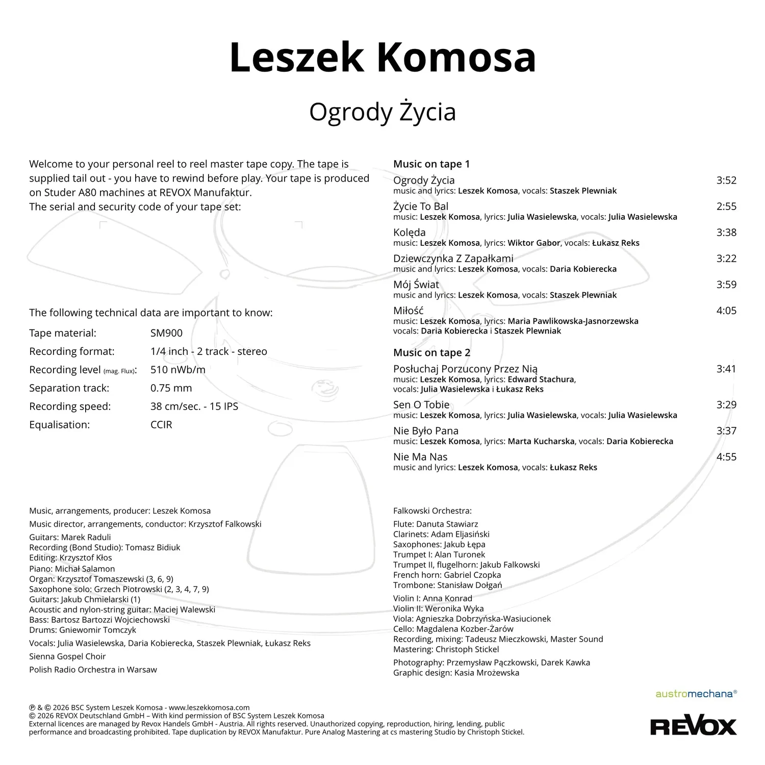 Revox Komosa Ogrody Zycia masterband Studio Master