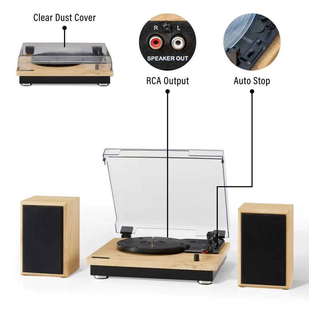Crosley Brio skivspelare med högtalare natural