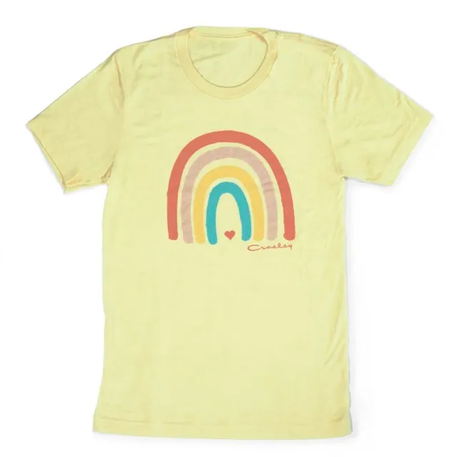 Crosley Rainbow t-shirt gul M mjuk bomull