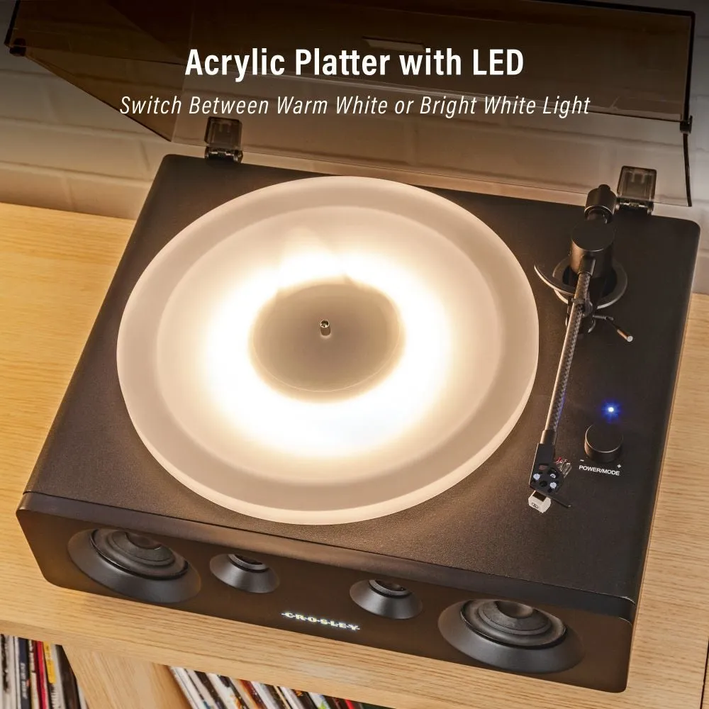 Crosley Luminate skivspelare svart remdrift 33 varv