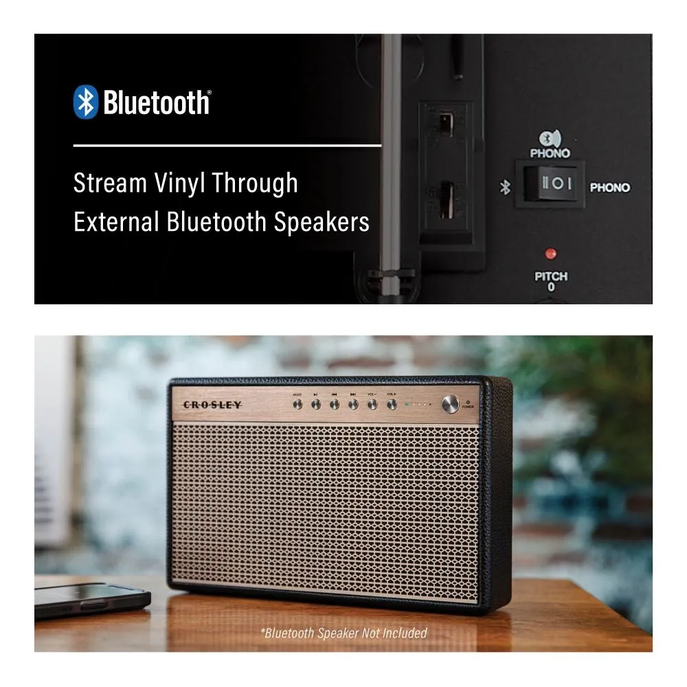 Crosley Voyager skivspelare svart bluetooth 3 varvtal
