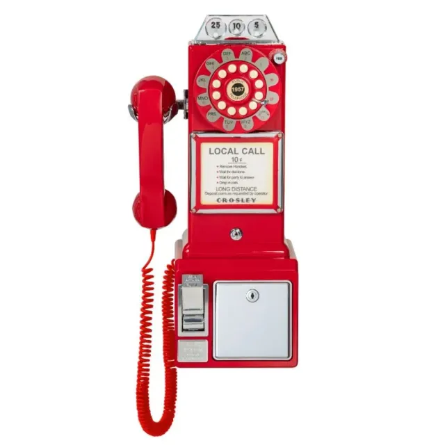 Crosley 1950s Payphone telefon sparbössa röd
