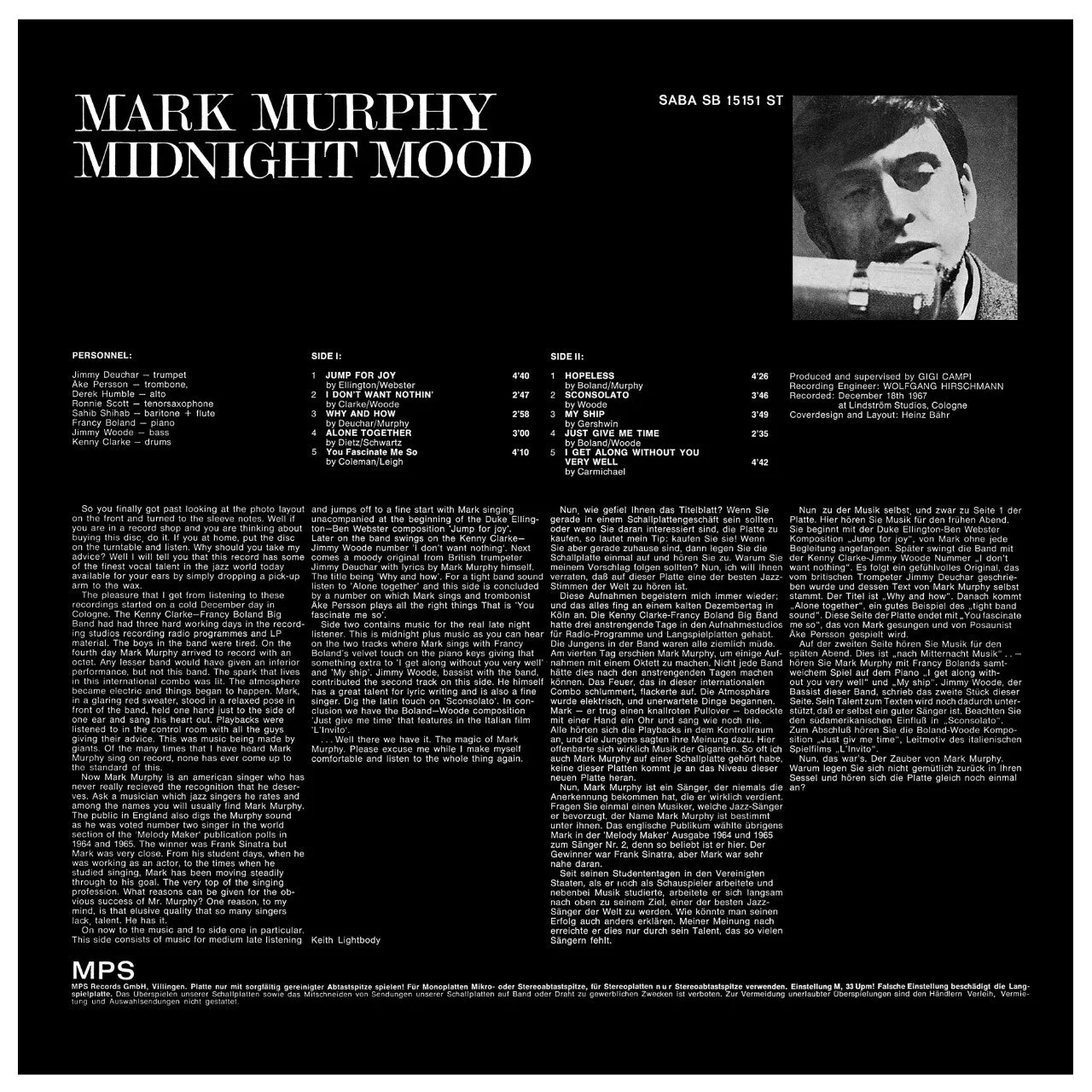 Revox Mark Murphy Midnight Mood masterband Standard