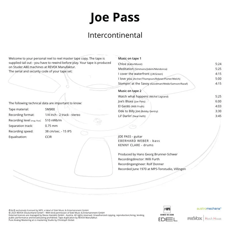 Revox Joe Pass Intercontinental masterband Standard Master