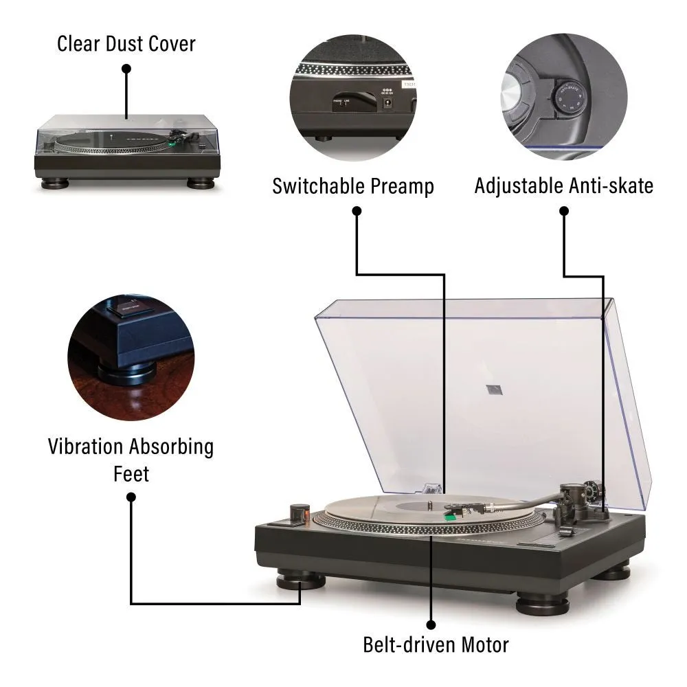 Crosley KT100BT skivspelare med högtalare svart