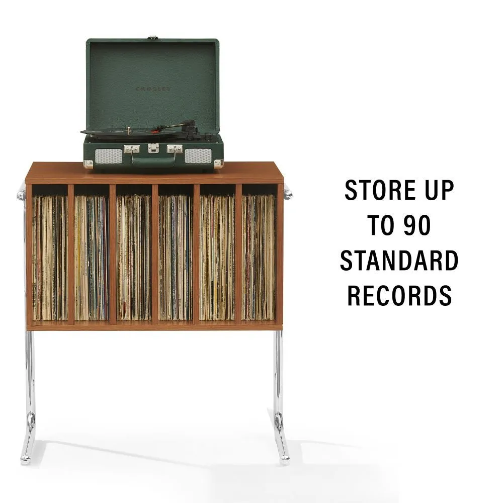 Crosley Lily skivspelarställ valnöt vinylförvaring