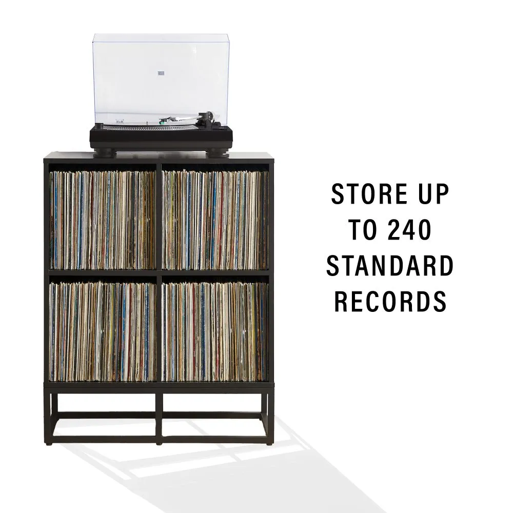Crosley Enzo kubhylla bokhylla Svart vinyl