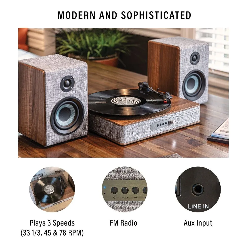 Crosley Aria skivspelare grå med högtalare bluetooth