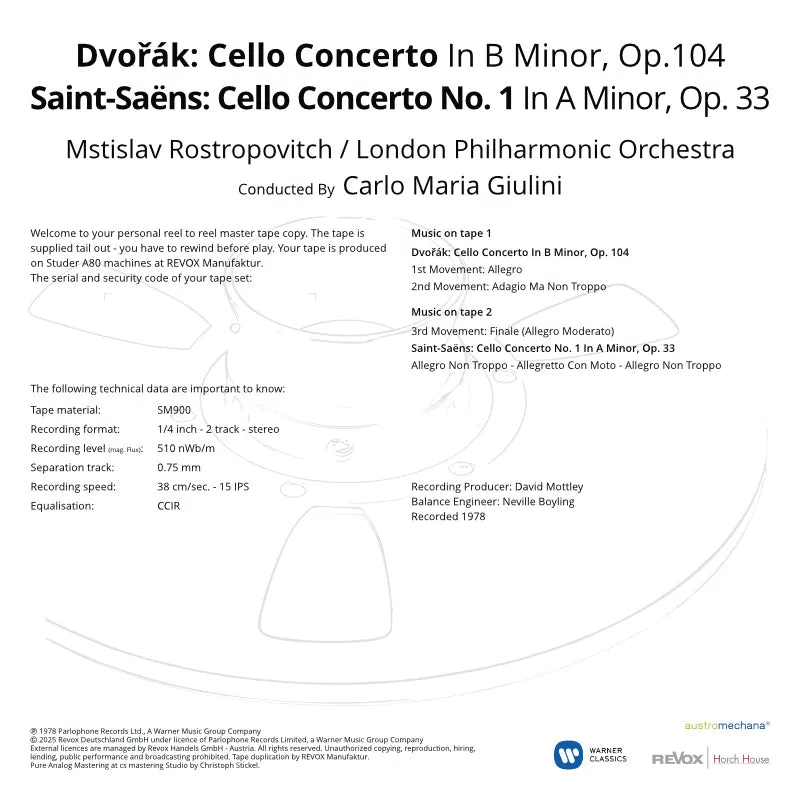 Revox Dvořák Cellokonsert masterband Rostropovich