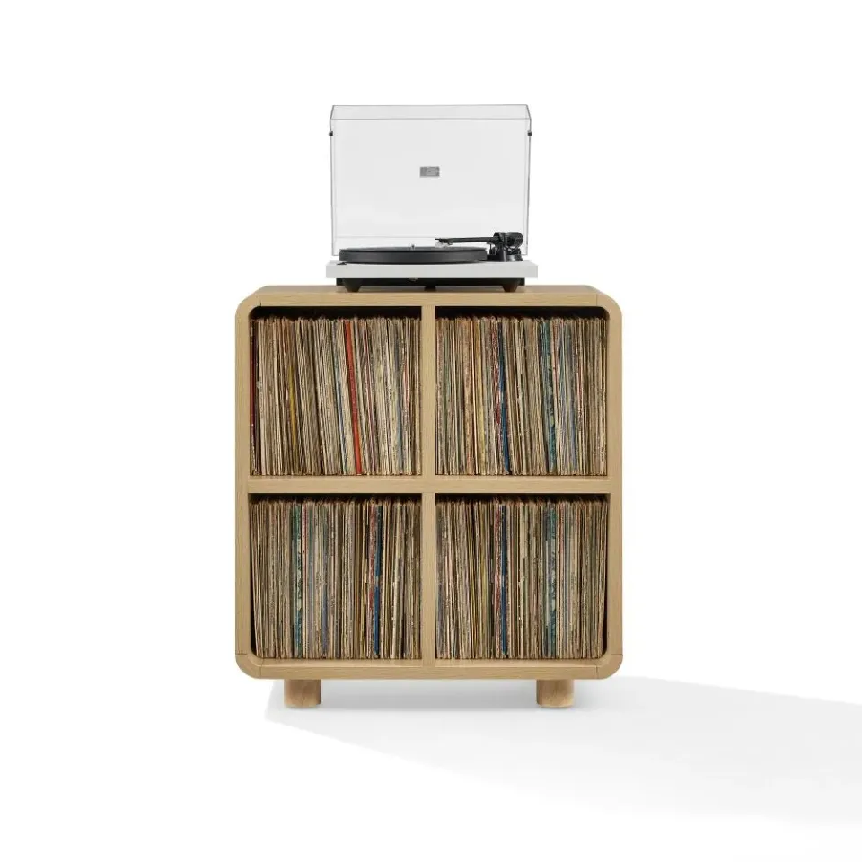 Crosley Zoe 4 Cube skivspelarbänk ask vinylhylla